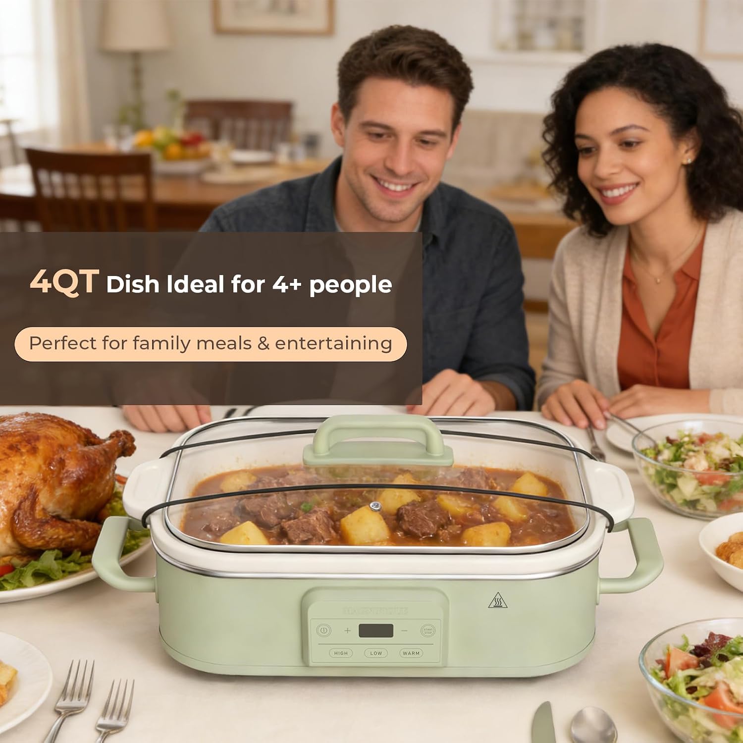 4 Quart Digital Slow Cooker, C - Slow Cooker Ceramic reseña y precio