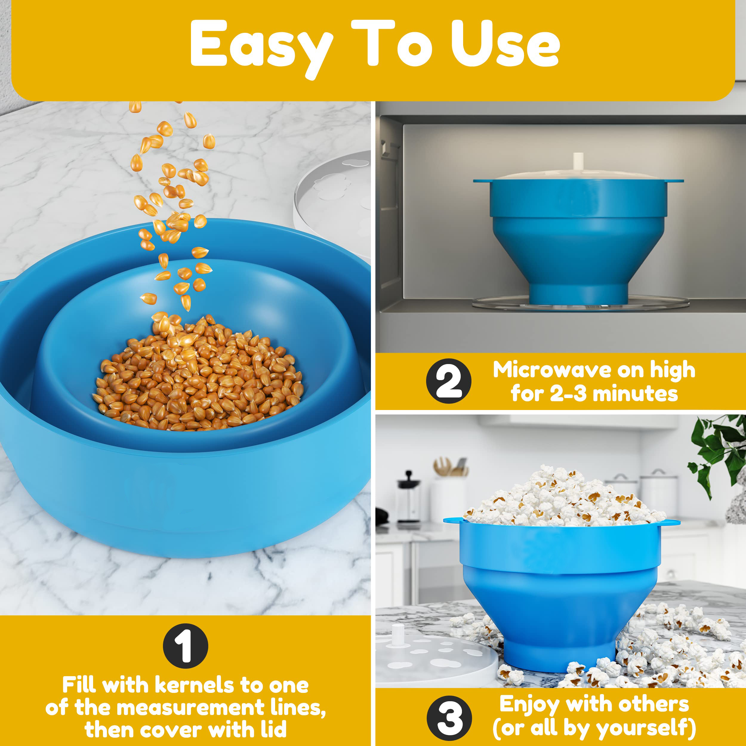 Microwave Silicone Popcorn Pop - Air Popcorn Maker reseña y precio