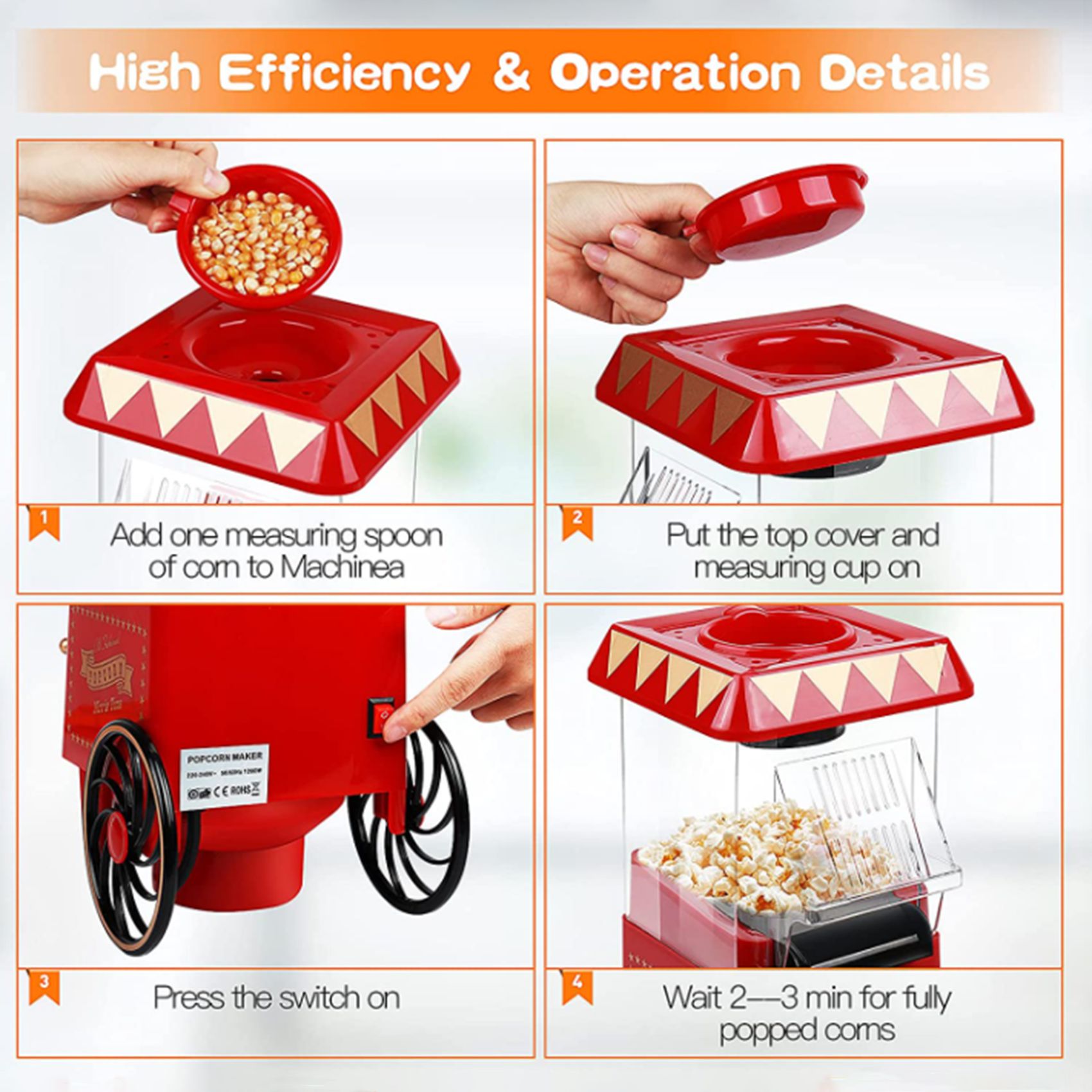A69X-Popcorn Maker,Hot Air Pop - Air Popcorn Maker reseña y precio