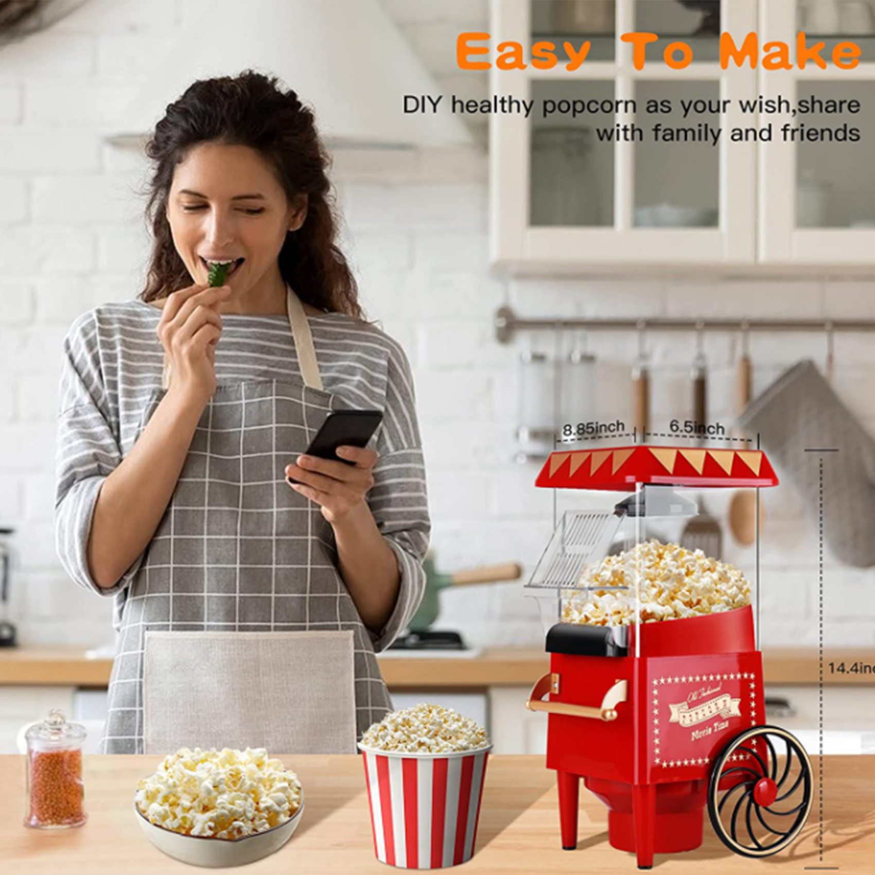 A69X-Popcorn Maker,Hot Air Pop - Air Popcorn Maker reseña y precio