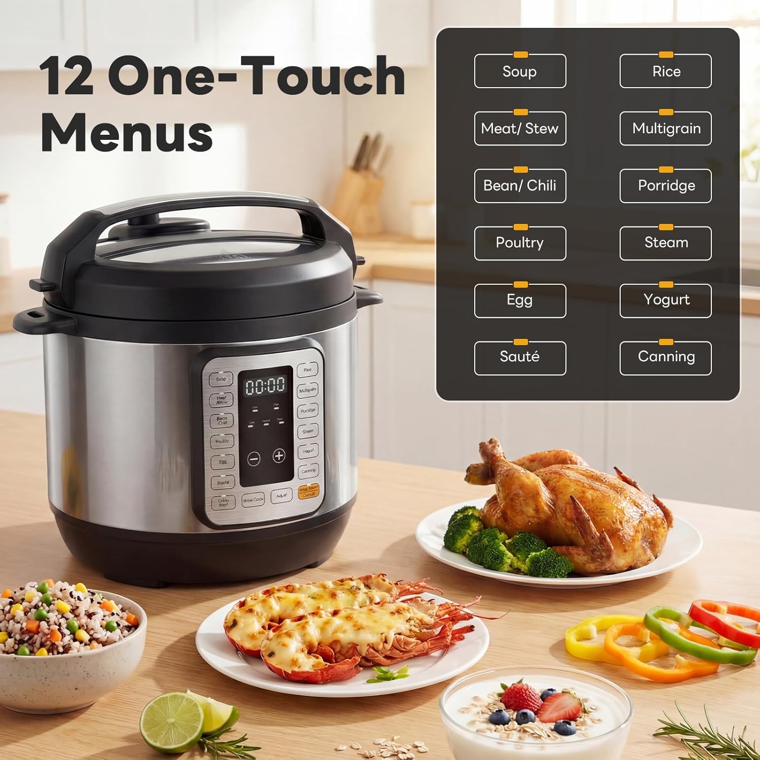16-in-1 Electric Pressure Cook - Slow Cooker Ceramic reseña y precio