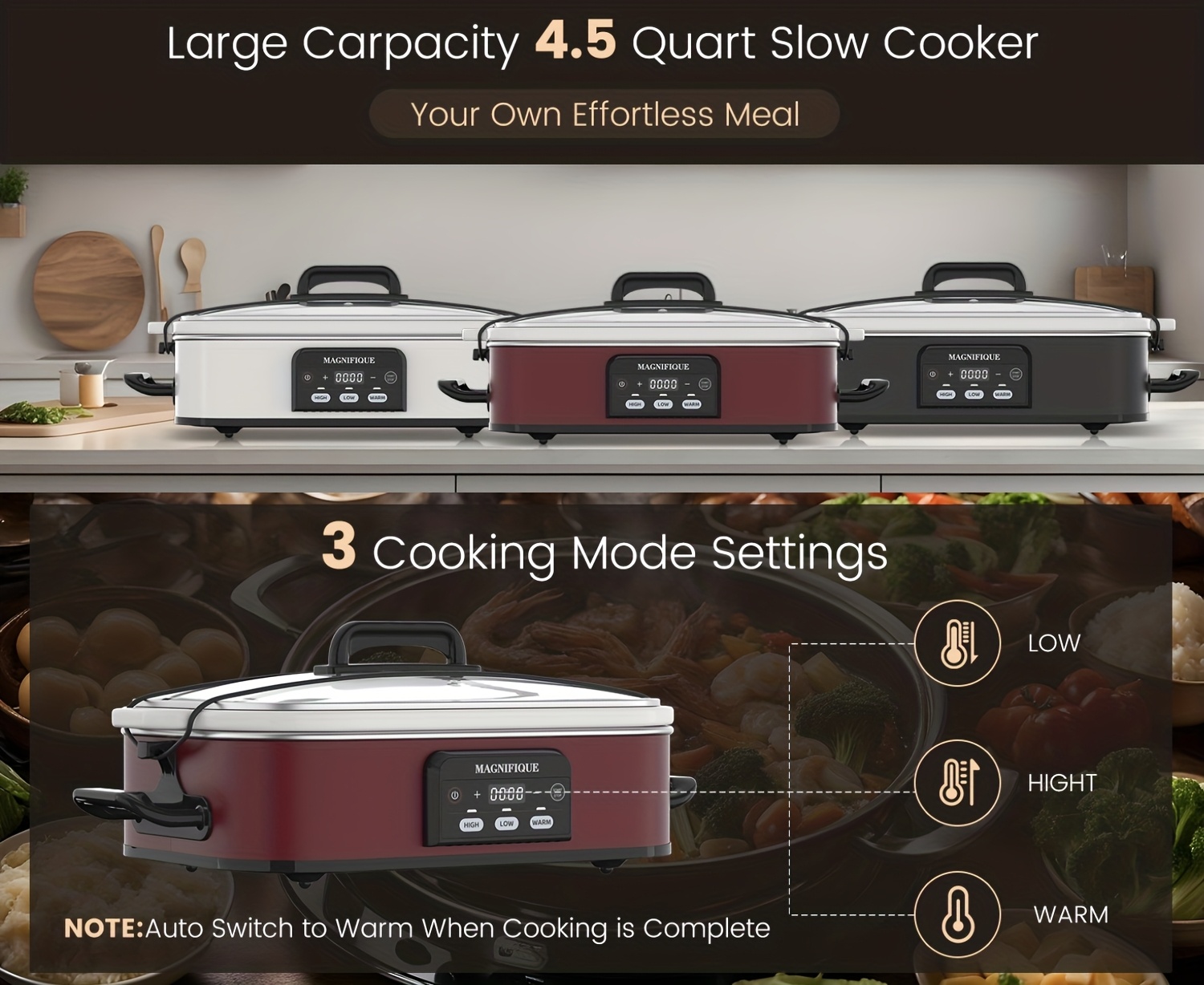 4-Quart Programmable Slow Cook - Slow Cooker Ceramic reseña y precio